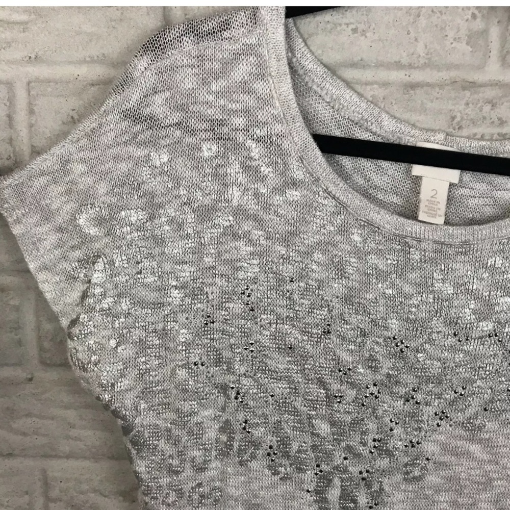 Chico’s Open Knit Embellished Top - Picture 5 of 11